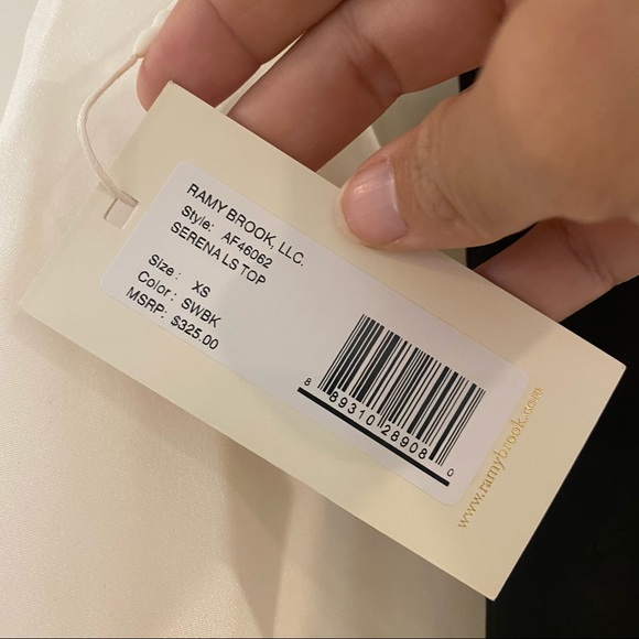 Ramy Brook Silk Cold Shoulder Mock Neck Blouse - Picture 4 of 9